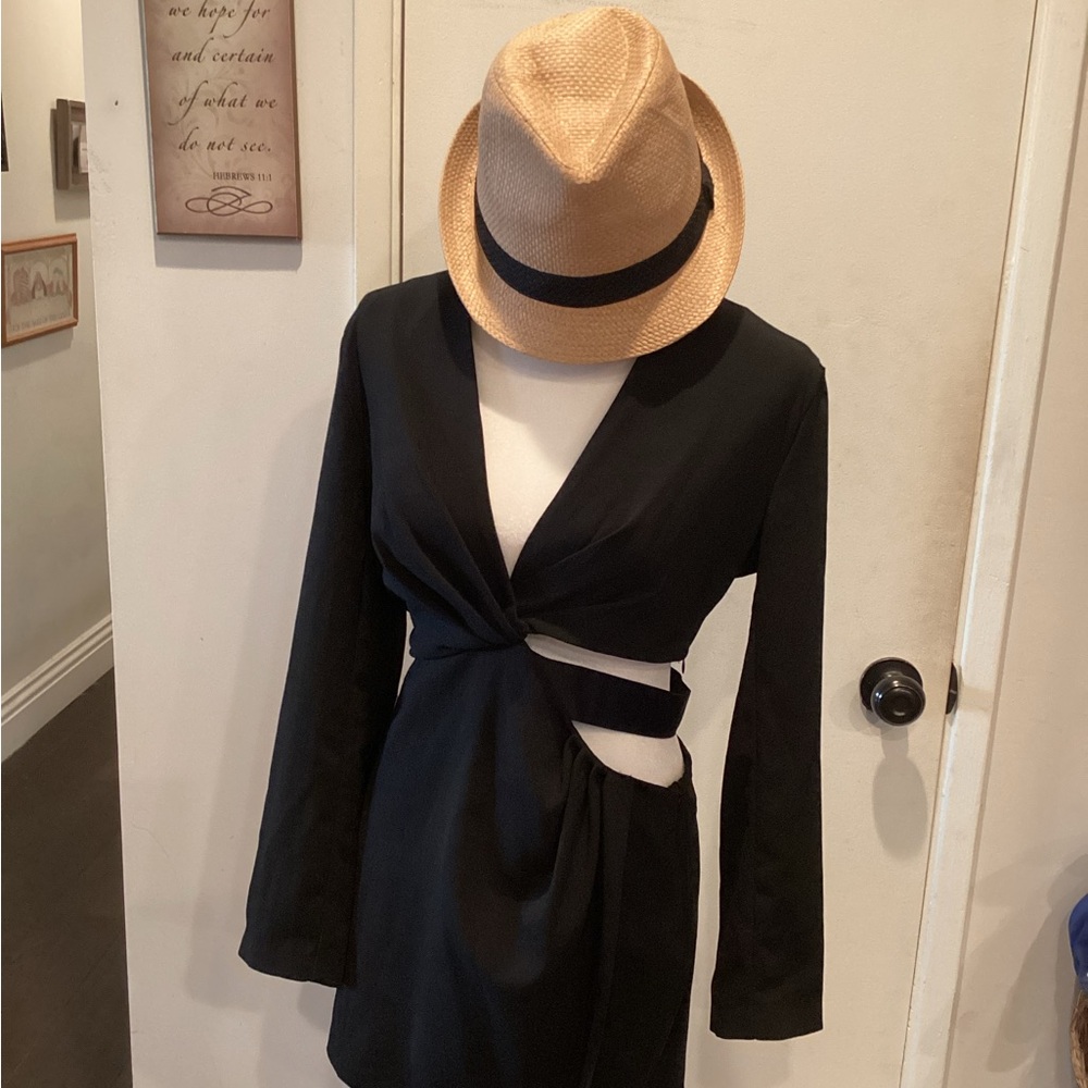 Zara Trendy Little Black Cutout Dress